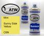 Preview: Mini, Sunny Side Yellow, C6N: 400ml Sprühdose + 400ml Klarlack - Set, von ATW Autoteile West.